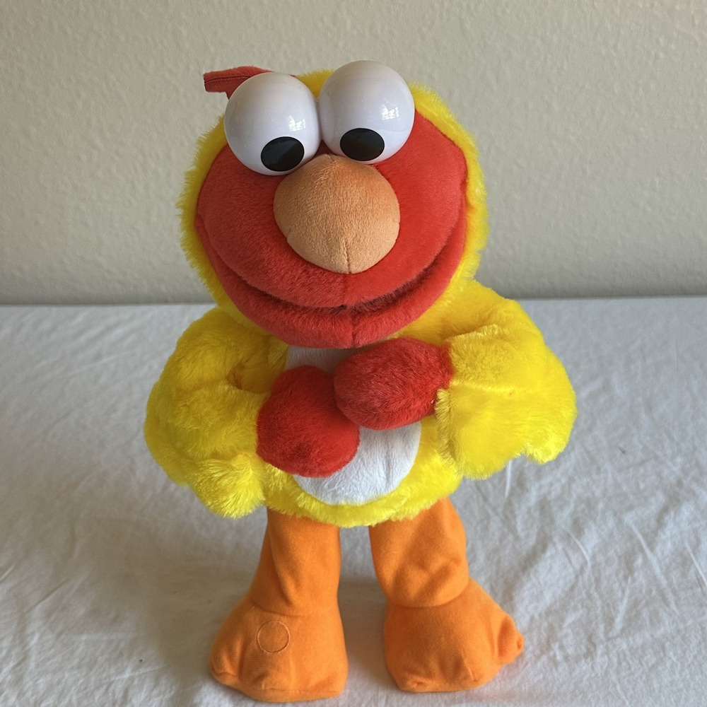 Sesame Street Elmo Just Play Dancing Chicken Costume Plush Toy Yellow 13" Works